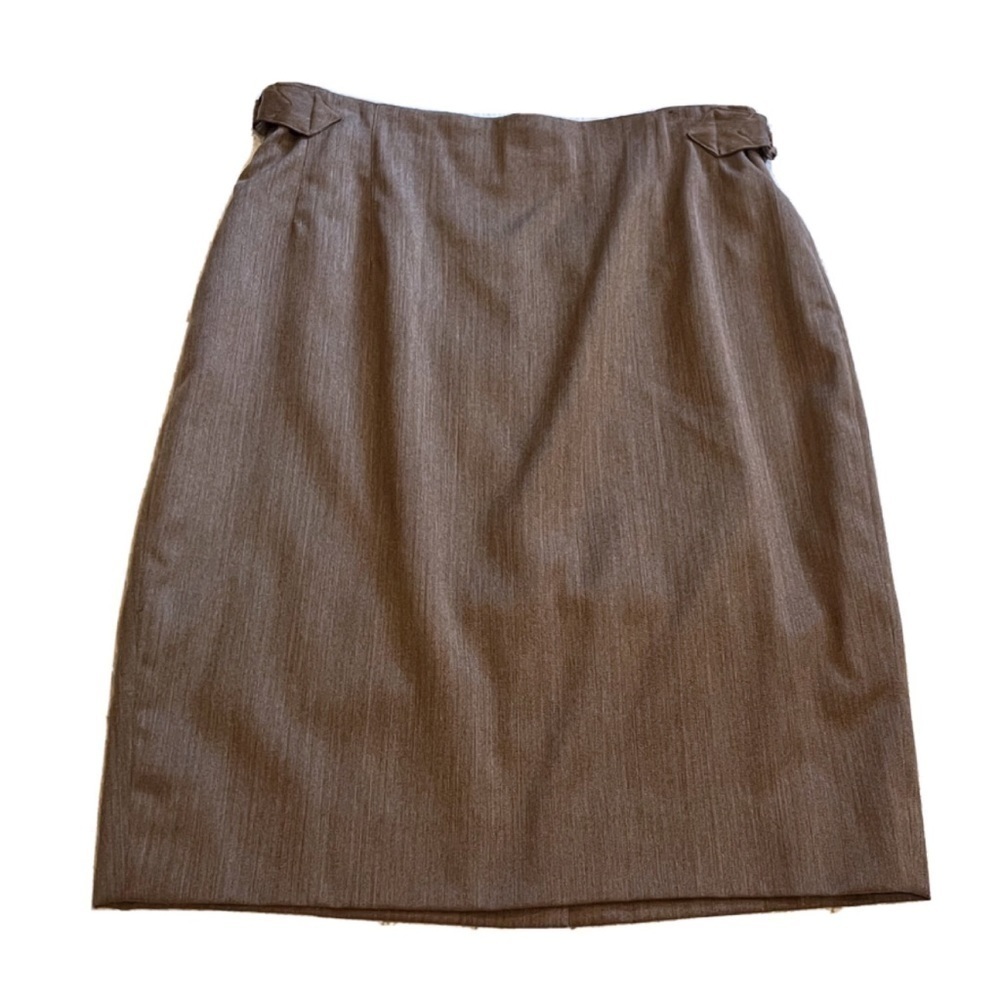 🆕 Joseph Abboud lightweight wool pencil skirt knee length mid rise brown sz 12